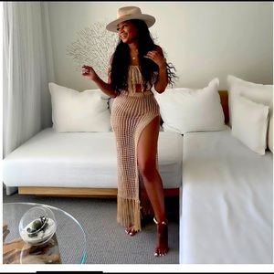 Nikki Beach Swim two piece crochet set